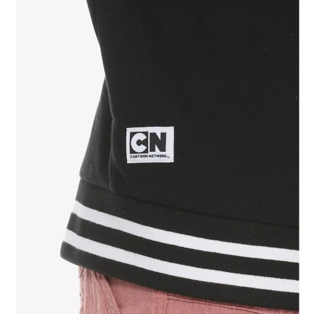 BNWT Powerpuff Girls Retro Striped Black Raglan Sweatshirt, Size S - Picture 3 of 5